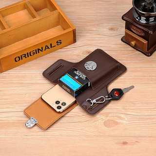 Mới Bao Da Điện Thoại Có Ngăn Đựng Thuốc Lá Đeo Thắt Lưng Cho Nam