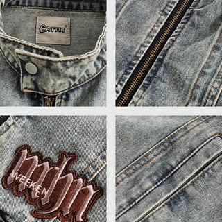 Esea Áo Khoác denim Dài Tay Phong Cách retro Đường Phố Mỹ Cho Nam Và Nữ Thời trang Bán Chạy