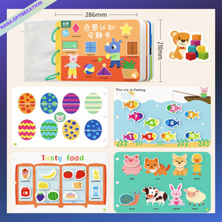Bộ Đồ Chơi Giáo Dục Gồm Sách Và Sticker Dạy Học Thủ Công Cho Bé 2-3 Tuổi