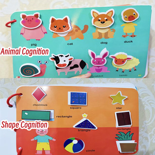 Bộ Đồ Chơi Giáo Dục Gồm Sách Và Sticker Dạy Học Thủ Công Cho Bé 2-3 Tuổi