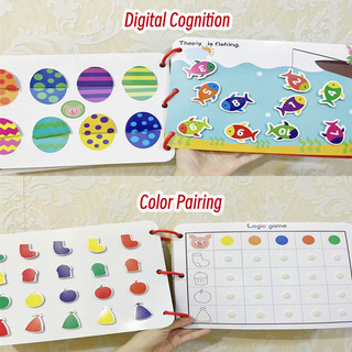 Bộ Đồ Chơi Giáo Dục Gồm Sách Và Sticker Dạy Học Thủ Công Cho Bé 2-3 Tuổi