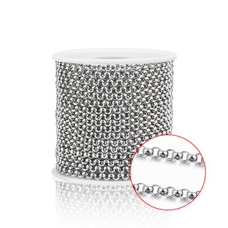Chiều rộng 1 mét 3 / 5 / 7 / 9mm Không bao giờ phai màu Vòng cổ bằng thép không gỉ Dây chuyền chữ O để làm đồ trang sức DIY Dây chuyền ngọc trai tròn Đồ dùng thủ công