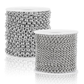 Chiều rộng 1 mét 3 / 5 / 7 / 9mm Không bao giờ phai màu Vòng cổ bằng thép không gỉ Dây chuyền chữ O để làm đồ trang sức DIY Dây chuyền ngọc trai tròn Đồ dùng thủ công