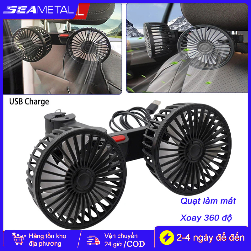 Quạt siêu mạnh ô tô SEAMETAL quạt điện hai đầu phù hợp với mọi dòng xe