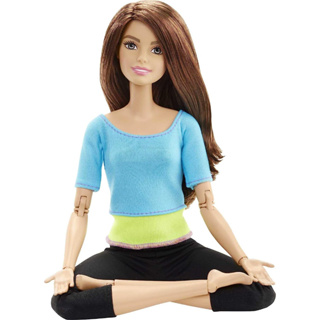  Barbie Made To Move Posable Doll In Green Color-Blocked Top  And Yoga Leggings, Flexible