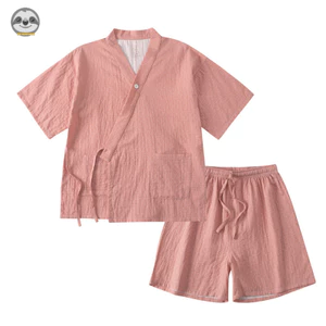 Bộ Đồ Ngủ Pijama Vải cotton / Quần Đùi Chấm Bi / Tay Ngắn Dáng Rộng Phong Cách muji Nhật Bản Cho Nữ