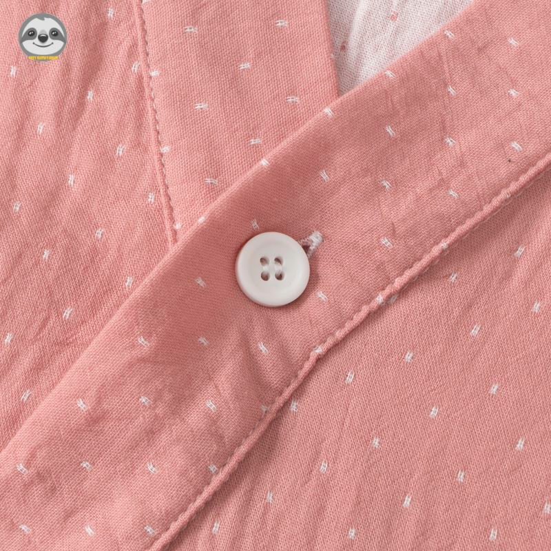 Bộ Đồ Ngủ Pijama Vải cotton / Quần Đùi Chấm Bi / Tay Ngắn Dáng Rộng Phong Cách muji Nhật Bản Cho Nữ