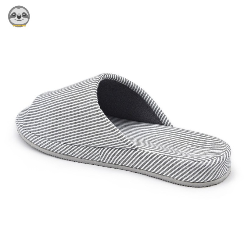 [Hàng có sẵn] Phong cách Muji Nhật Bản / Dép đế dày sọc / Dép gia đình cotton nguyên chất / Bộ-