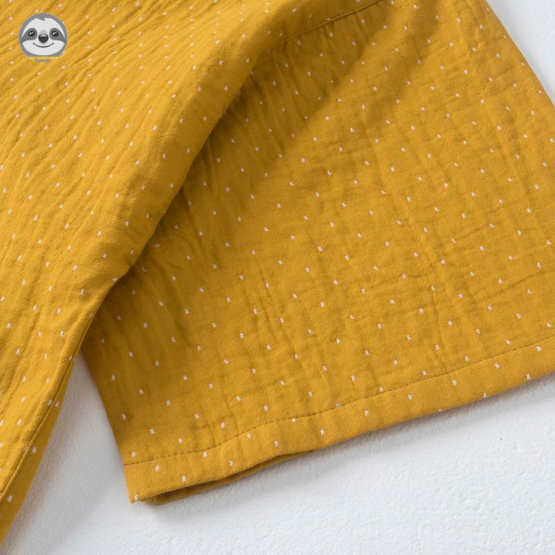Bộ Đồ Ngủ Pijama Vải cotton / Quần Đùi Chấm Bi / Tay Ngắn Dáng Rộng Phong Cách muji Nhật Bản Cho Nữ