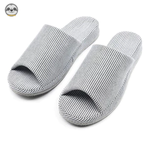 Phong cách Muji Nhật Bản / Dép đế dày sọc / Dép gia đình cotton nguyên chất / Bộ-