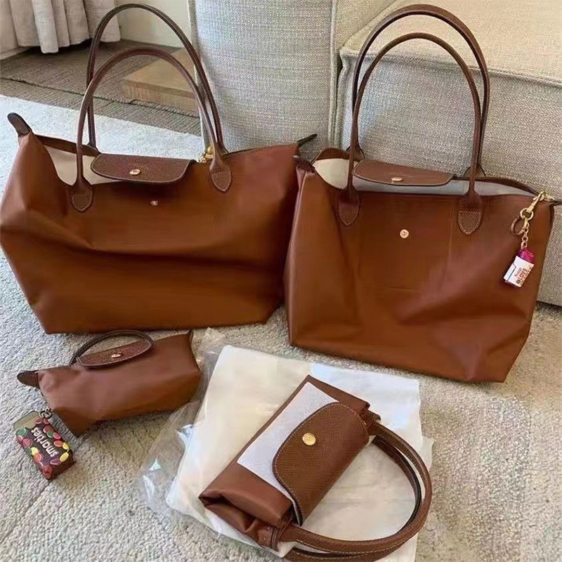 Pháp Chiến Tranh Ngựa Da Nữ Tay Cầm Dài Túi Đeo Vai Đơn Chống Thấm Nước nylon Du Lịch Bánh Bao Túi Vừa Và Lớn Túi Tote