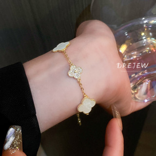DREJEW Ngọt Nhỏ Tươi Zircon Hoa Vòng Tay Ánh Sáng Sang Trọng Đơn Giản Đa Năng Vòng Tay Thích Hợp Vòng Tay Cá Tính Nữ Không Gây Dị Ứng