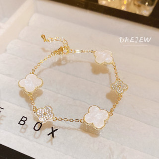 DREJEW Ngọt Nhỏ Tươi Zircon Hoa Vòng Tay Ánh Sáng Sang Trọng Đơn Giản Đa Năng Vòng Tay Thích Hợp Vòng Tay Cá Tính Nữ Không Gây Dị Ứng
