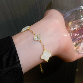 DREJEW Ngọt Nhỏ Tươi Zircon Hoa Vòng Tay Ánh Sáng Sang Trọng Đơn Giản Đa Năng Vòng Tay Thích Hợp Vòng Tay Cá Tính Nữ Không Gây Dị Ứng