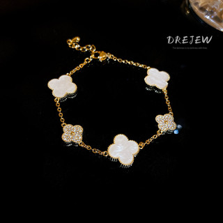 DREJEW Ngọt Nhỏ Tươi Zircon Hoa Vòng Tay Ánh Sáng Sang Trọng Đơn Giản Đa Năng Vòng Tay Thích Hợp Vòng Tay Cá Tính Nữ Không Gây Dị Ứng