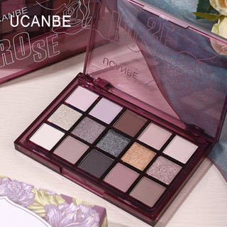 Bảng phấn mắt hoa hồng UCANBE Shimmer Matte Grey Pink Eye Shadow - 15 màu