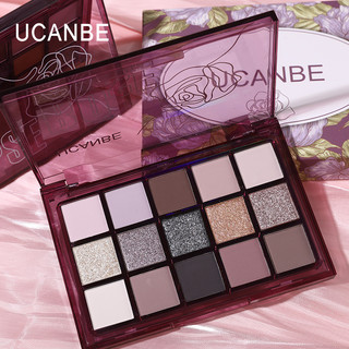 Bảng phấn mắt hoa hồng UCANBE Shimmer Matte Grey Pink Eye Shadow - 15 màu