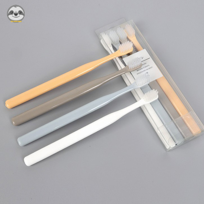 [Hàng có sẵn] Phong cách Muji Nhật Bản / Gói 4 bàn chải đầu nhỏ lông mềm / Bộ bàn chải gia đình / Tiện dụng du lịch