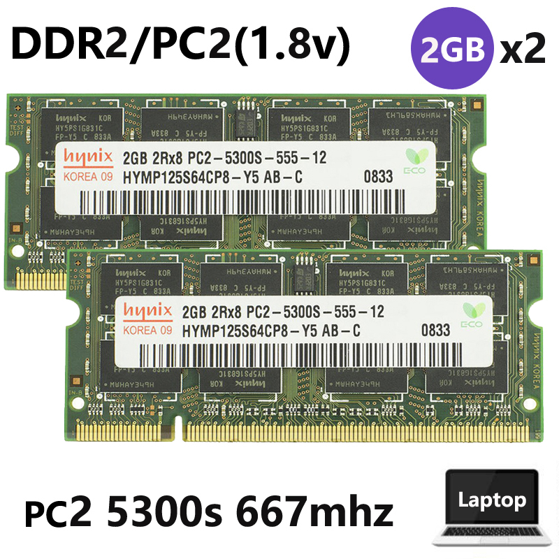 2GB / 4GB (2 chiếc 2GB) PC2 5300s PC2 6400s DDR2 667mhz 800mhz