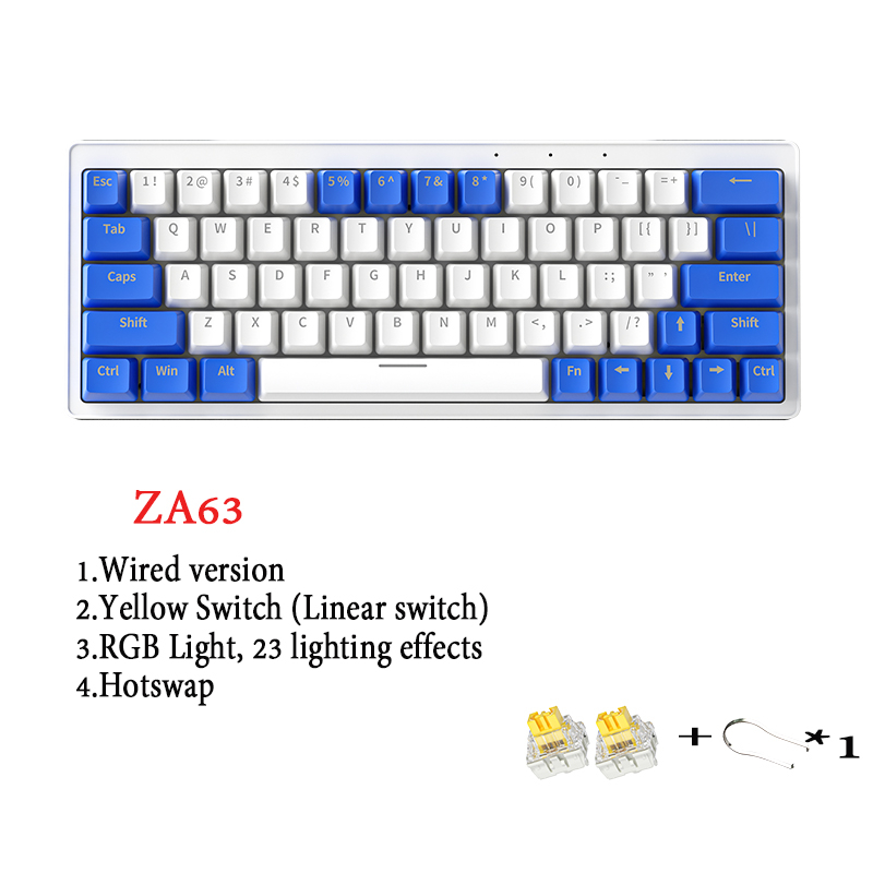 ZIFRIEND ZA63 Bàn Phím Cơ Hotswap Không Dây 2.4G/BT/Có Dây Đèn Nền RGB ...