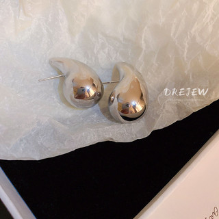 DREJEW Bông Tai Mạ Bạc 925 Hình Giọt Nước Đơn Giản Phong Cách Âu Mỹ Thời Trang