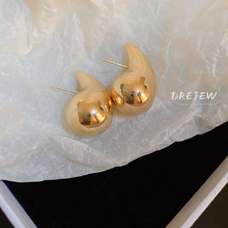 DREJEW Bông Tai Mạ Bạc 925 Hình Giọt Nước Đơn Giản Phong Cách Âu Mỹ Thời Trang