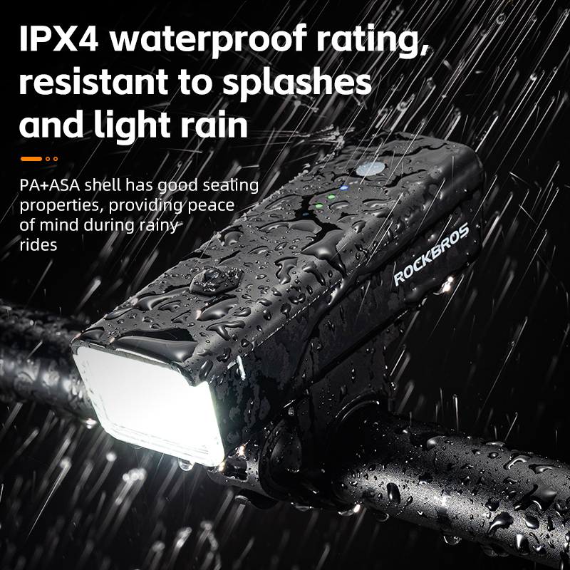 ROCKBROS Đèn Xe Đạp IPX4 Chống Thấm Nước 260 Lumen 1500mAh Cảm Biến Thông Minh Đèn Trước Xe Đạp Phụ Kiện