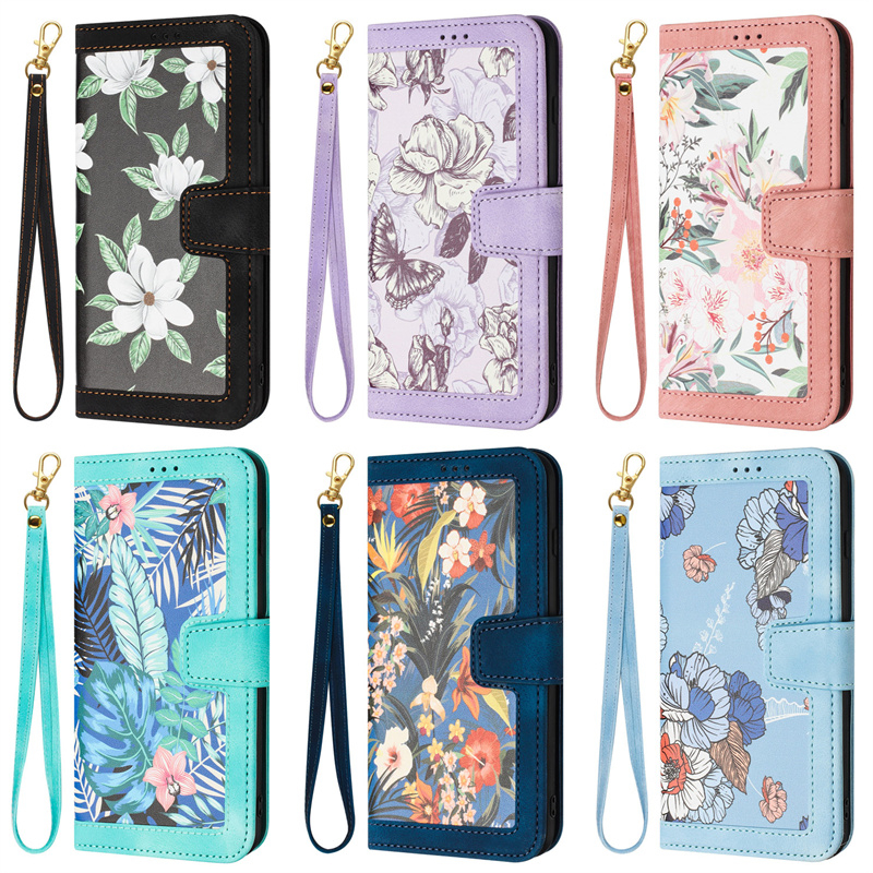 Khóa Flip Cover Dây Đeo Tay Dành Cho iPhone 11 Pro 6 6s 7 8 Plus Se 2 3 2020 2022 X Xr Xs Max Bao Da Đứng Khe Cắm Thẻ Vỏ Chống Sốc