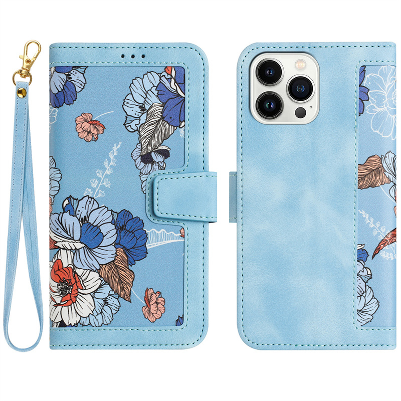 Khóa Flip Cover Dây Đeo Tay Dành Cho iPhone 11 Pro 6 6s 7 8 Plus Se 2 3 2020 2022 X Xr Xs Max Bao Da Đứng Khe Cắm Thẻ Vỏ Chống Sốc