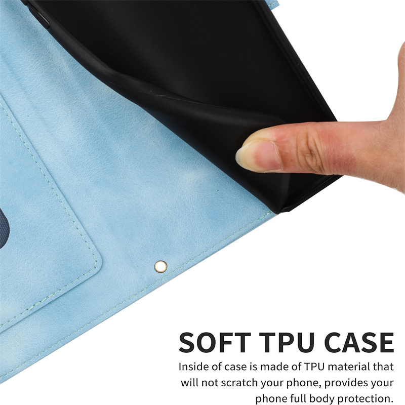 Khóa Flip Cover Dây Đeo Tay Dành Cho iPhone 11 Pro 6 6s 7 8 Plus Se 2 3 2020 2022 X Xr Xs Max Bao Da Đứng Khe Cắm Thẻ Vỏ Chống Sốc