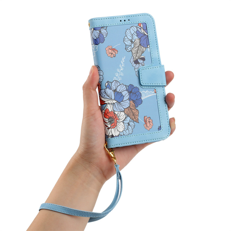 Khóa Flip Cover Dây Đeo Tay Dành Cho iPhone 11 Pro 6 6s 7 8 Plus Se 2 3 2020 2022 X Xr Xs Max Bao Da Đứng Khe Cắm Thẻ Vỏ Chống Sốc