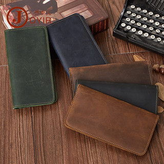 Hàng sẵn có Thời trang Retro Ví dài nam da bò gấp đựng thẻ ngân hàng Ví đựng tiền xu