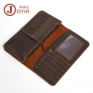 Hàng sẵn có Thời trang Retro Ví dài nam da bò gấp đựng thẻ ngân hàng Ví đựng tiền xu