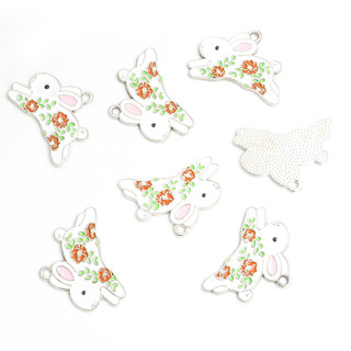 Set 10 Mặt Vòng cổ / Vòng Tay / Khuyên Tai Hình Thỏ / Cây Cối Sáng Tạo Dễ Thương diy