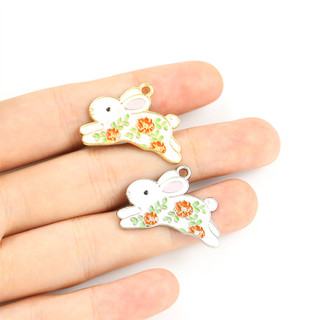 Set 10 Mặt Vòng cổ / Vòng Tay / Khuyên Tai Hình Thỏ / Cây Cối Sáng Tạo Dễ Thương diy