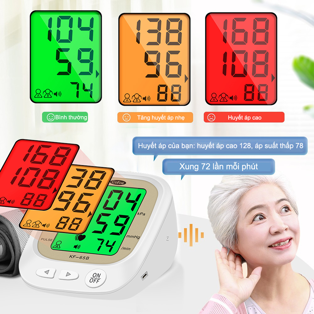 Ảnh Cofoe Máy Đo Huyết Áp Y Tế Qua Cánh Tay Dành Cho Gia Đình Có Âm Báo Và Độ Chính Xác Cao 4