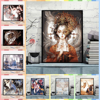 MOZI ✨tranh tô màu theo số 40cm * 50cm nhân vật hoạt hình tranh sơn dầu số  tranh số hóa gam tranh sơn dầu số hoá sơn acrylic  Sơn kỹ thuật số Tranh tô số hoá Tranh Sơn Dầu Kỹ Thuật Số Tự Tô Màu Sáng Tạo Cho Bé