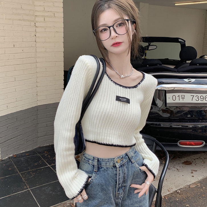 Áo Len Tay Dài Cổ Tròn Phong Cách Mới áo len nữ ôm body áo len croptop áo sweater