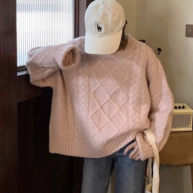 Áo Len Dài Tay áo sweater Cổ Tròn Phong Cách Hàn Quốc Thời Trang Thu Đông Mới áo mùa đông nữ