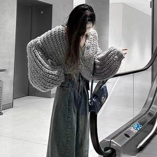 Áo Khoác cardigan Dệt Kim Dáng Rộng Phong Cách Hàn Quốc Thời Trang Thu Đông Hàng Mới áo len croptop áo sweater