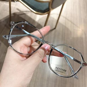 Mắt kính cận nam nữ 1.0 - 3.50 độ, gọng phẳng chống ánh sáng xanh, phong cách Hàn Quốc 078, thấu kính cắt được