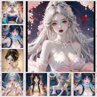 MOZI✨Một cô gái may măn 40*50CM tranh tô màu theo số nhân vật hoạt hình tranh sơn dầu số  sơn acrylic  sơn theo sốBộ Dụng Cụ Tô Màu Tranh Sơn Dầu Theo Số Tự Làm Kiểu Cổ Điển Dùng Làm Quà Tặng