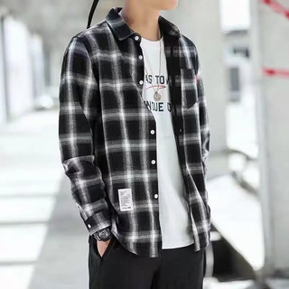 Áo sơ mi nam kẻ sọc phong cách Hàn Quốc dài tay, dáng rộng, phù hợp đi chơi, dạo phố, phong cách hip-hop