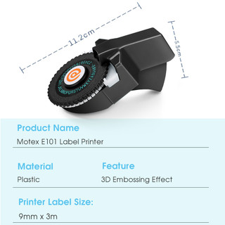 Máy In Nhãn Hiệu Motex E-101 3D Thay Thế Motex E101 E202 Dymo 12965 1540 Kèm Nhãn Dán 2PK