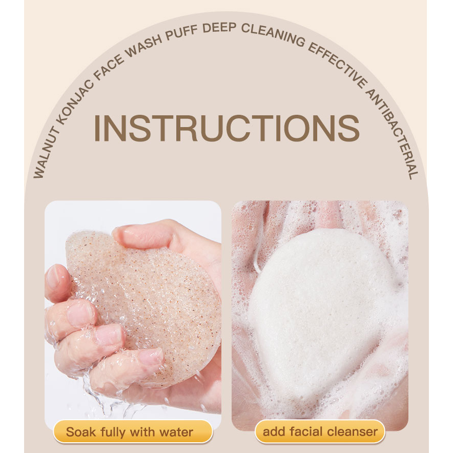 Mút Rửa Mặt, Bông Rửa Mặt Hữu Cơ, Đồ Tạo Bọt Sữa Rửa Mặt Konjac làm sạch sâu làn da, tẩy tế bào chết dịu nhẹ - GEC G2082