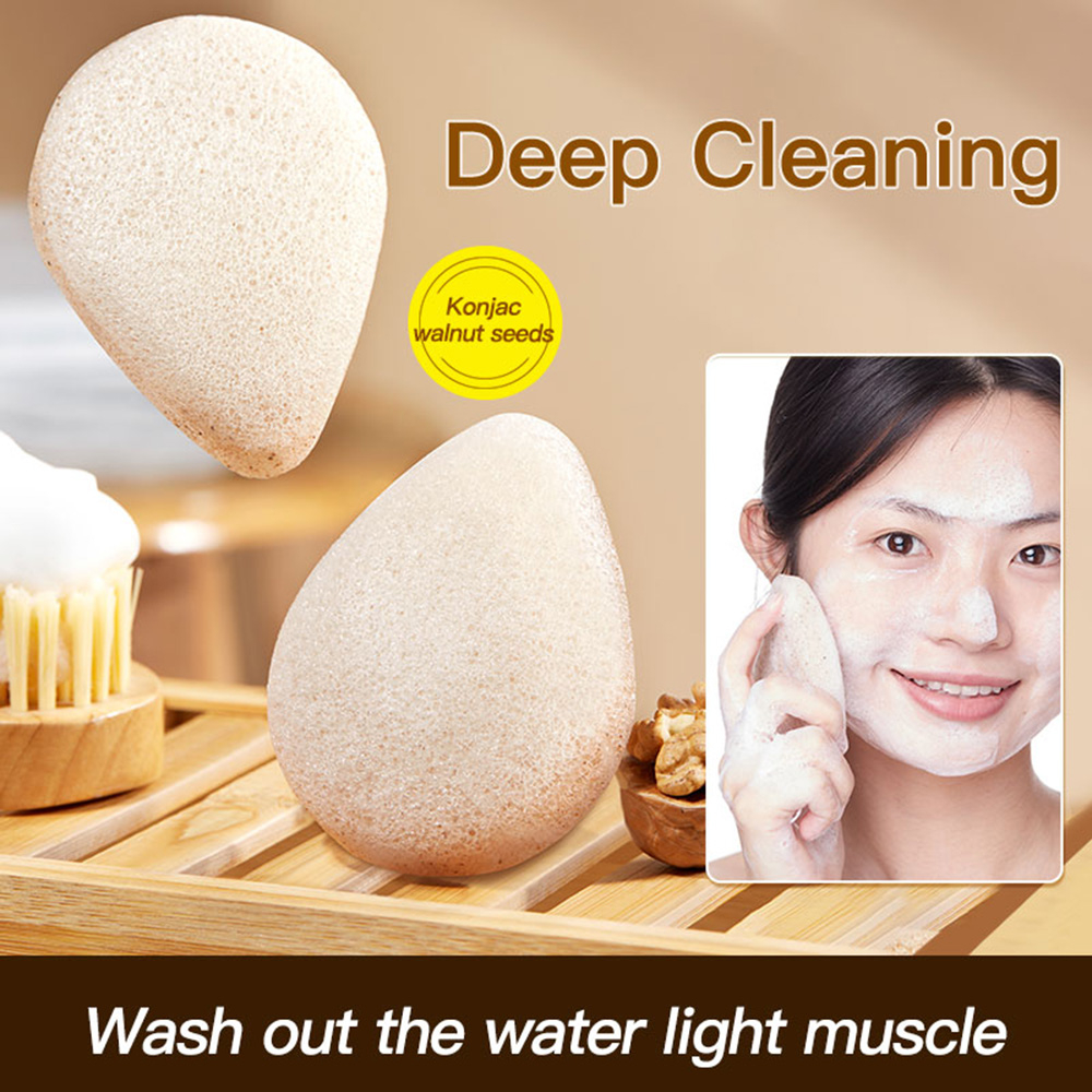 Mút Rửa Mặt, Bông Rửa Mặt Hữu Cơ, Đồ Tạo Bọt Sữa Rửa Mặt Konjac làm sạch sâu làn da, tẩy tế bào chết dịu nhẹ - GEC G2082