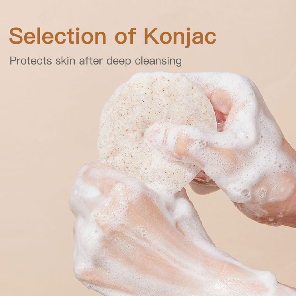 Mút Rửa Mặt, Bông Rửa Mặt Hữu Cơ, Đồ Tạo Bọt Sữa Rửa Mặt Konjac làm sạch sâu làn da, tẩy tế bào chết dịu nhẹ - GEC G2082
