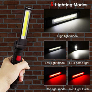 Đèn led Làm Việc Sạc Điện Từ Tính Có Thể Sạc Lại Xoay 360 Độ° Đèn Pin cob 5 Chế Độ Xoay Được Có Giá Đỡ Dùng Sửa Chữa Xe Hơi / garage / Nướng bbq