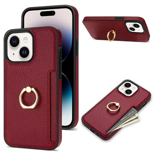 Dành Cho iPhone 15 14 Plus Pro max Da Sang Trọng Cảm Giác Khe Cắm Thẻ Có Thể Điều Chỉnh Vòng Giá Đỡ Họa Tiết Vải Da Chống Sốc Ốp Lưng Điện Thoại