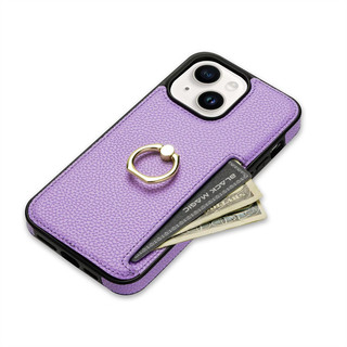 Dành Cho iPhone 15 14 Plus Pro max Da Sang Trọng Cảm Giác Khe Cắm Thẻ Có Thể Điều Chỉnh Vòng Giá Đỡ Họa Tiết Vải Da Chống Sốc Ốp Lưng Điện Thoại